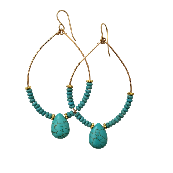 Turquoise Magnesite Hoops 1