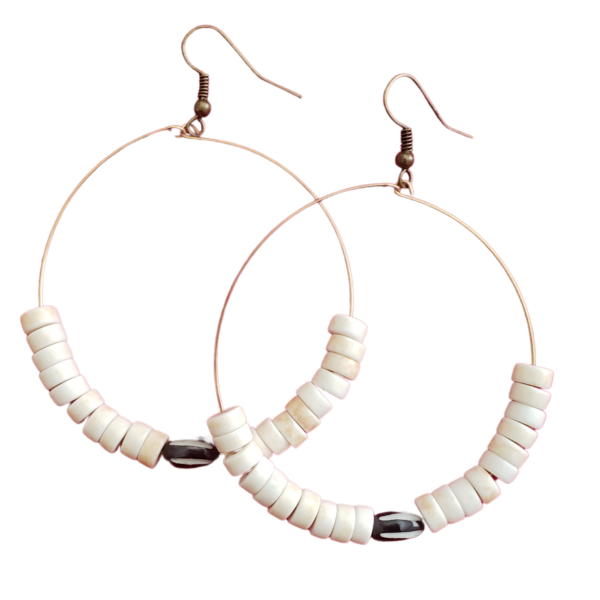 ANTIQUE BRASS AND BONE HOOPS 1
