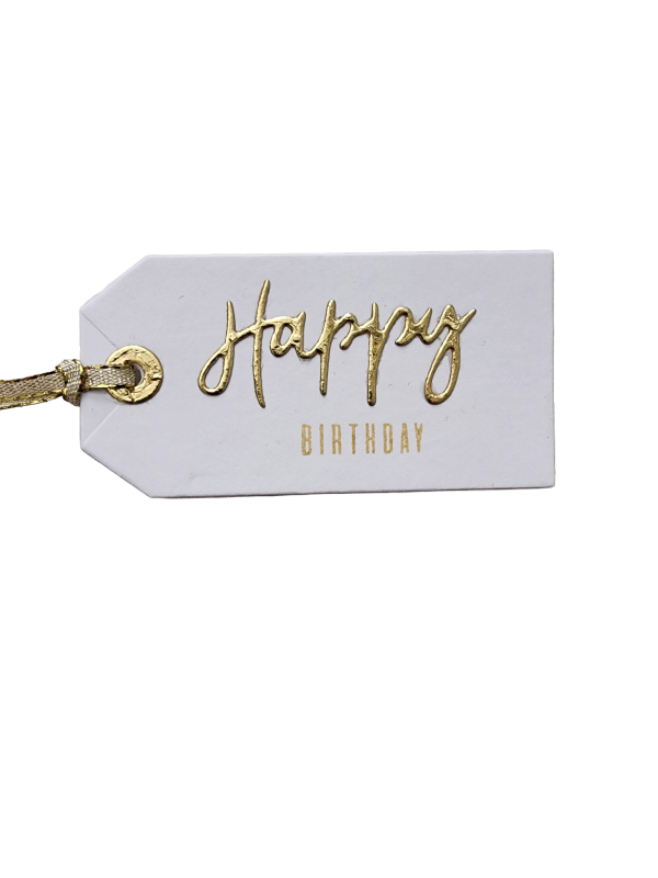 Happy Birthday Tag in Gold Foil