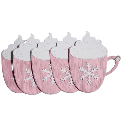 Pink Cocoa Mug with Snowflake. Order at http://gemdesignsllc.com