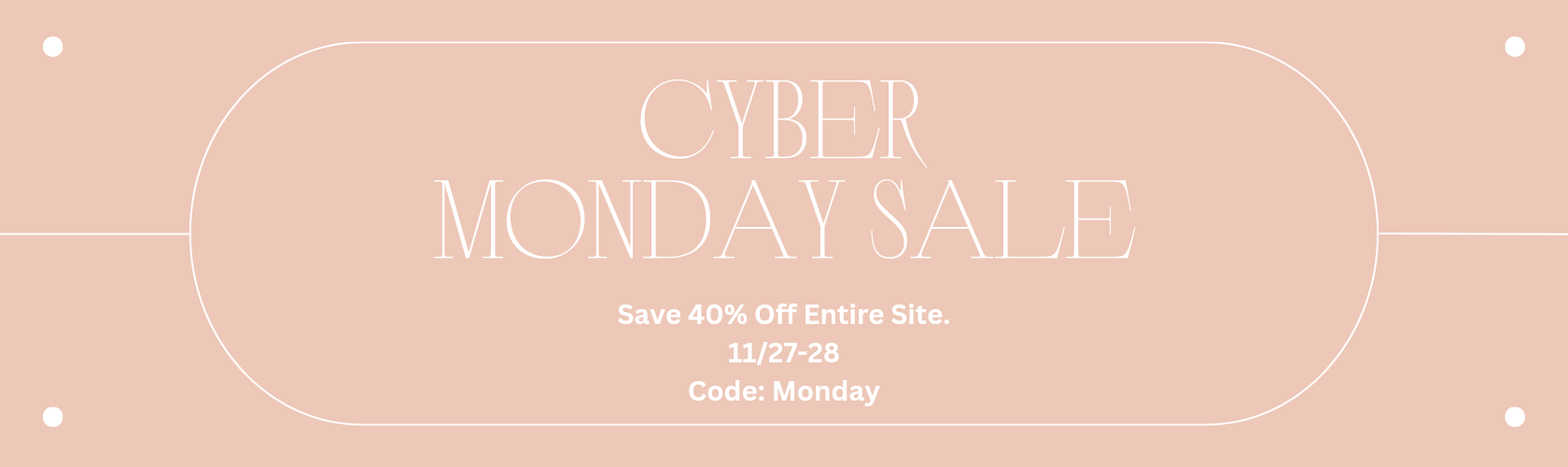 Take 40% off entire site Code Monday Ends 11/28