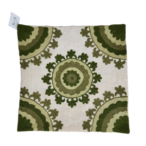 Bohemian Embroidered Green Pillow Cover
