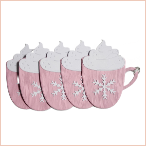Pink Mini Snowflake Mug Handmade Gift Tag