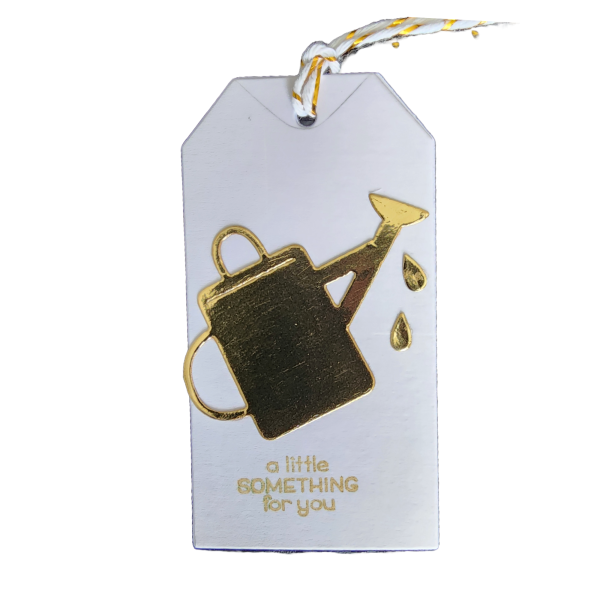 GOLD WATERING CAN GIFT TAG 1