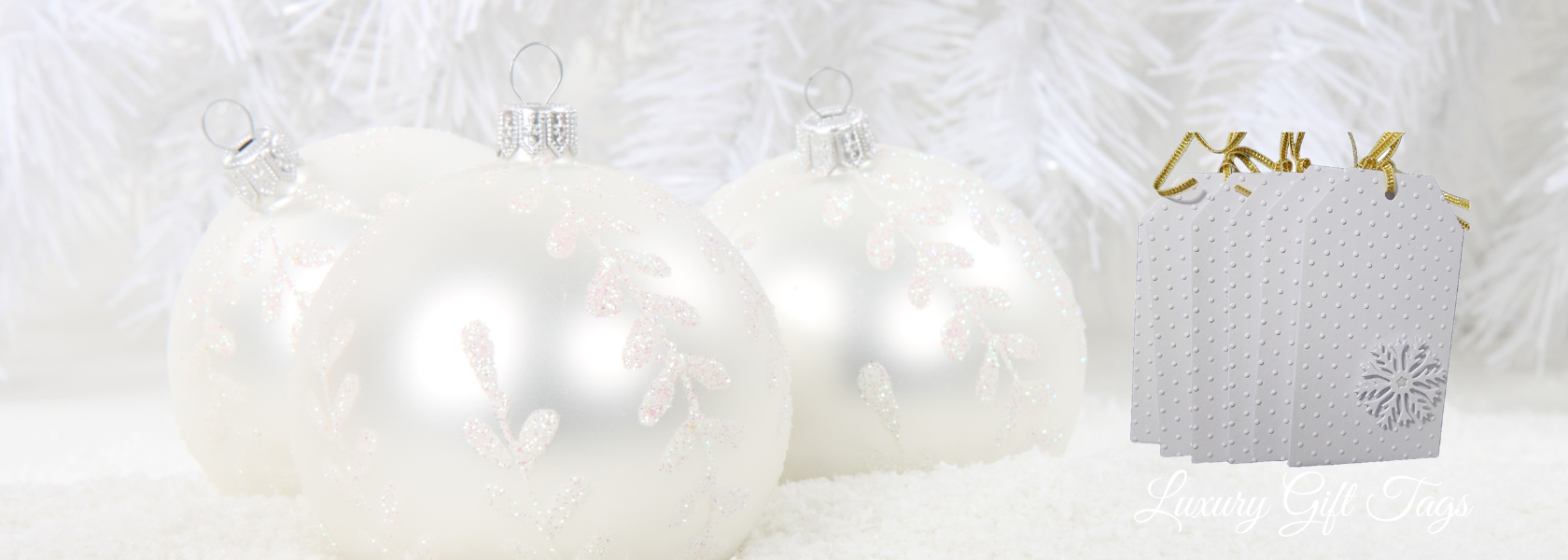 Handmade White Snowflake Luxury Gift Tags